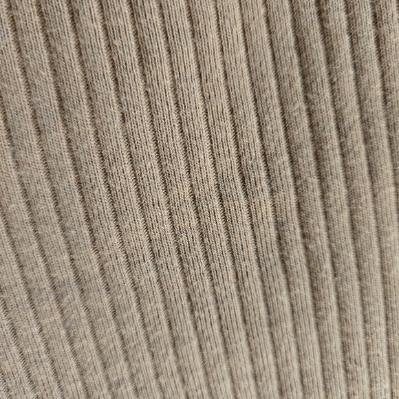 The Label Long Sleeve Dress - Ribbed Cotton Dress in Caramel - Picture 3 of 3